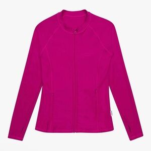 SwimZip Pink Fuchsia Long Sleeve Rash Guard Pockets UPF 50+ Sun Protection Small